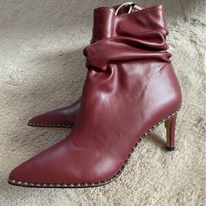 BCBGeneration Women's US 6.5M Manda Slouch Pointed Toe Bootie Port Burgundy Stud